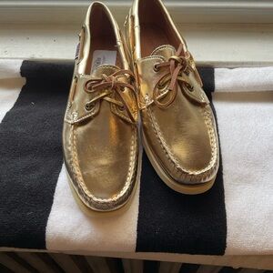 Sebago Metallic Gold Loafers